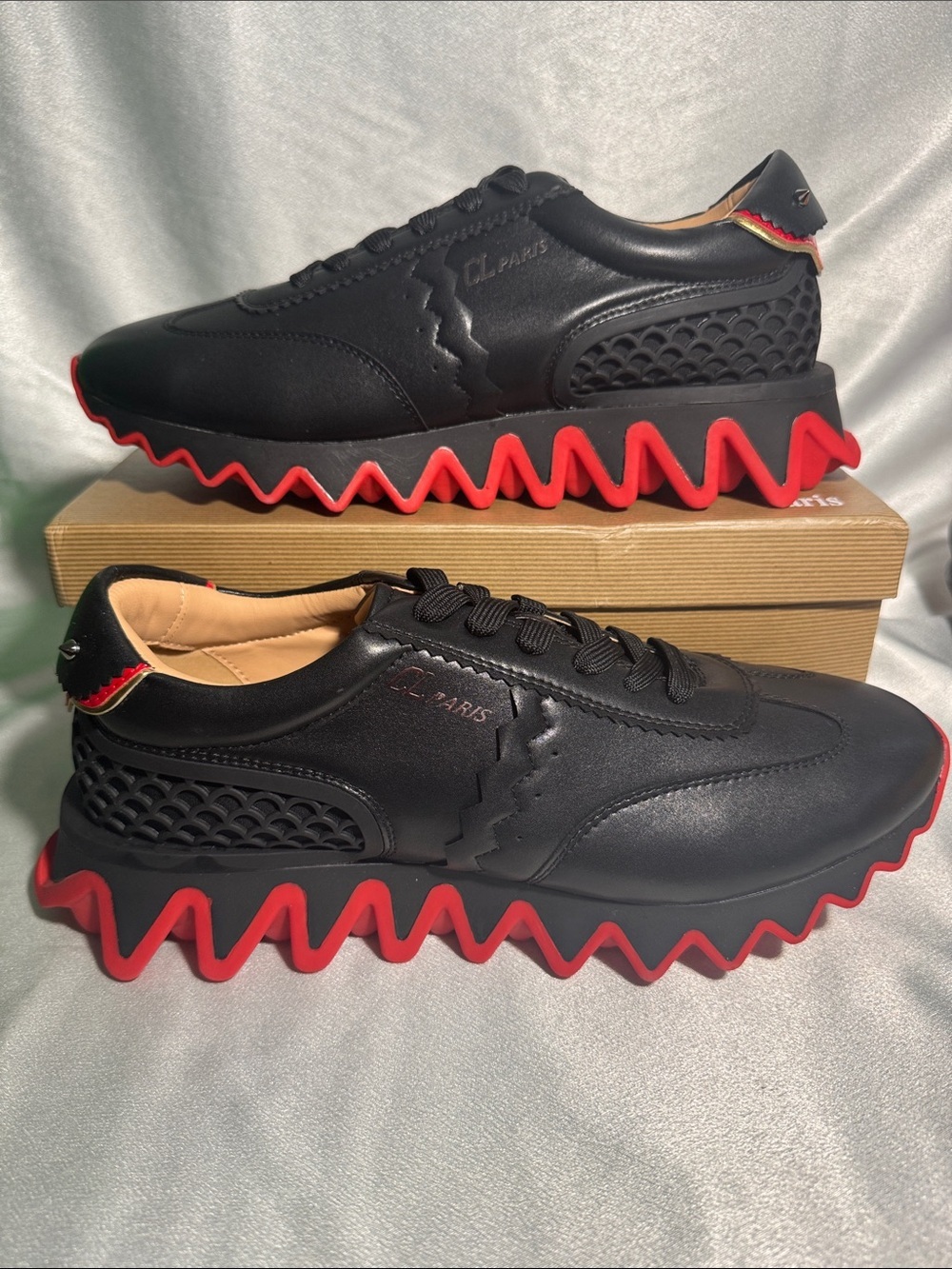 Christian Louboutin Loubishark Sneakers in Black Leather🔥New! Size: 12 - Picture 4 of 12
